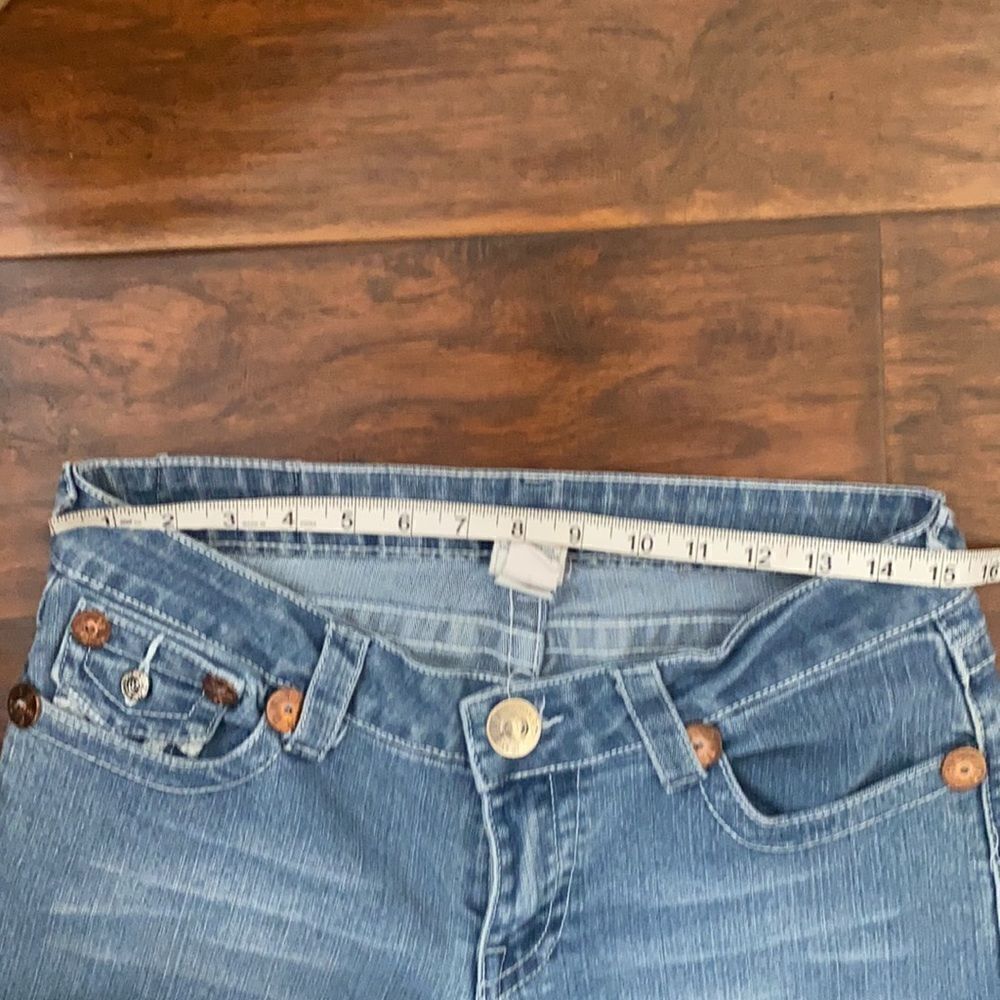 True Religion Joey Super T Blue Distressed Denim Jeans Casual Event Party - Picture 10 of 11